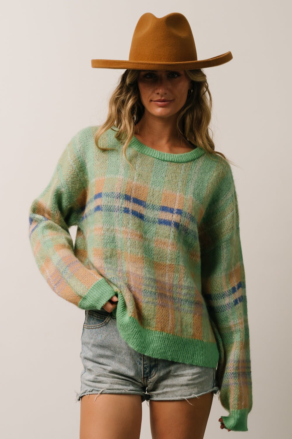 Brentridge Plaid Sweater | Green Multi Official Site