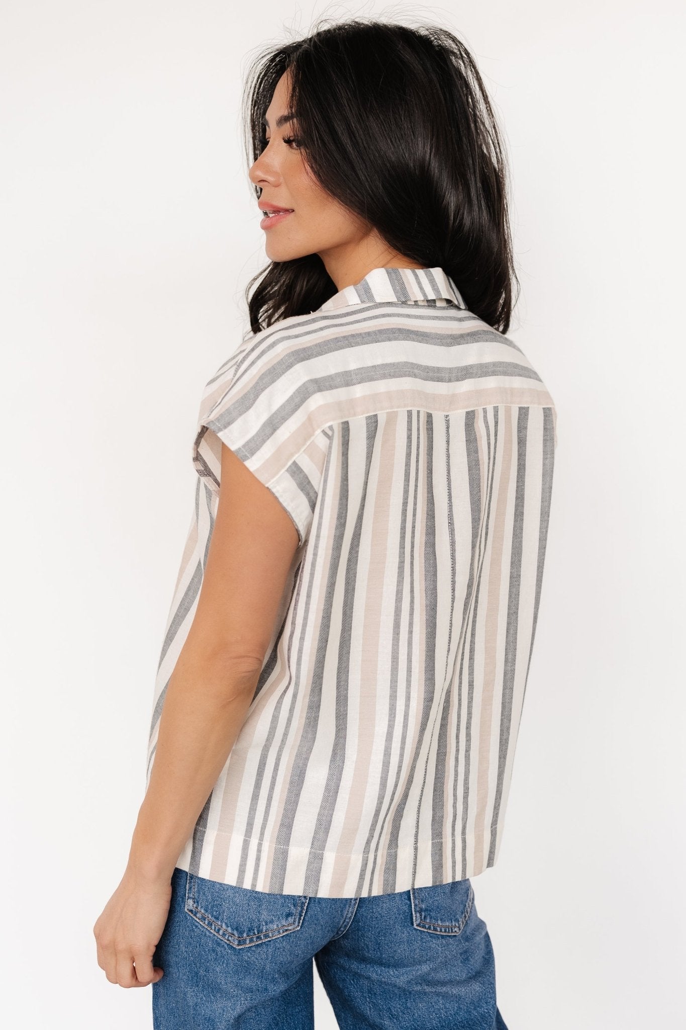 Beckett Button Top | Natural Multi Stripe Footlocker Pictures Online