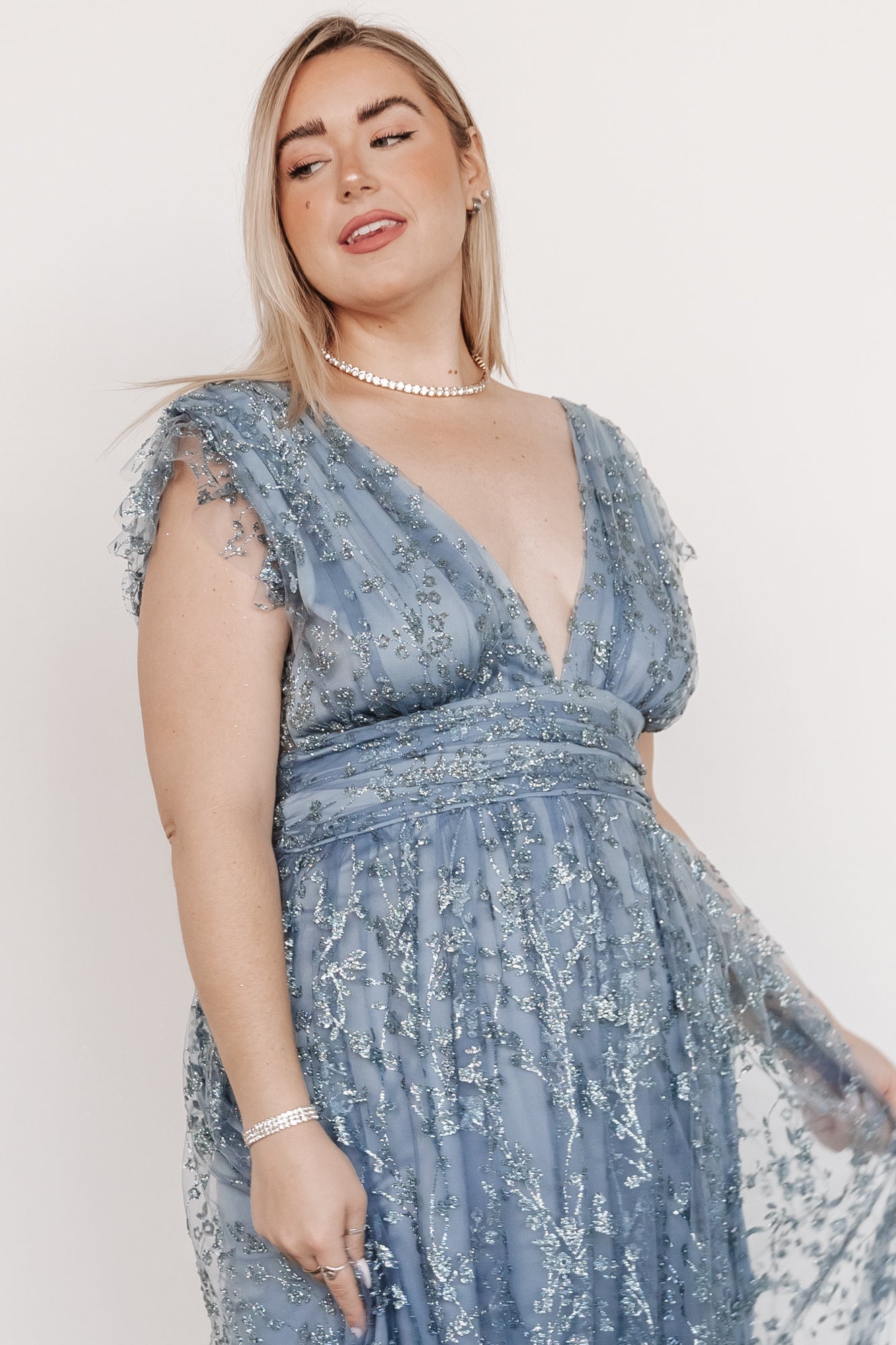 Arlene Shimmer Gown | Winter Blue Sale 100% Authentic