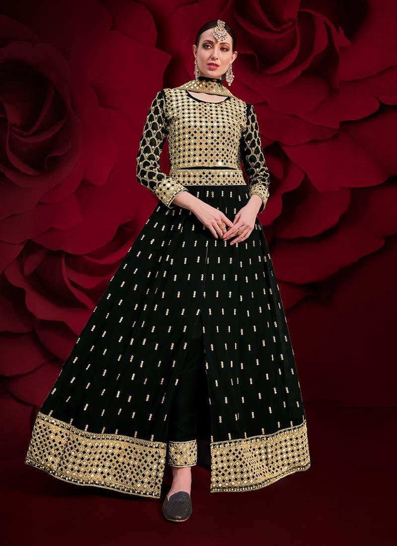 Black Color Georgette Fabric Zari Work Pakistani Salwar Suit Online Cheap Quality