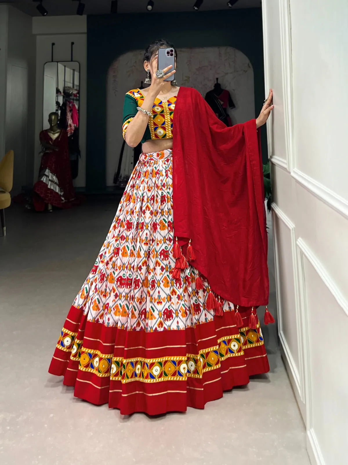 Drape yourself in elegance of Dola Silk Navratri Lehenga Choli Ebay Online