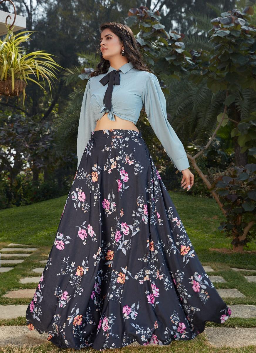 Black Color Digital Print Flared Lehenga Choli Clearance 100% Guaranteed