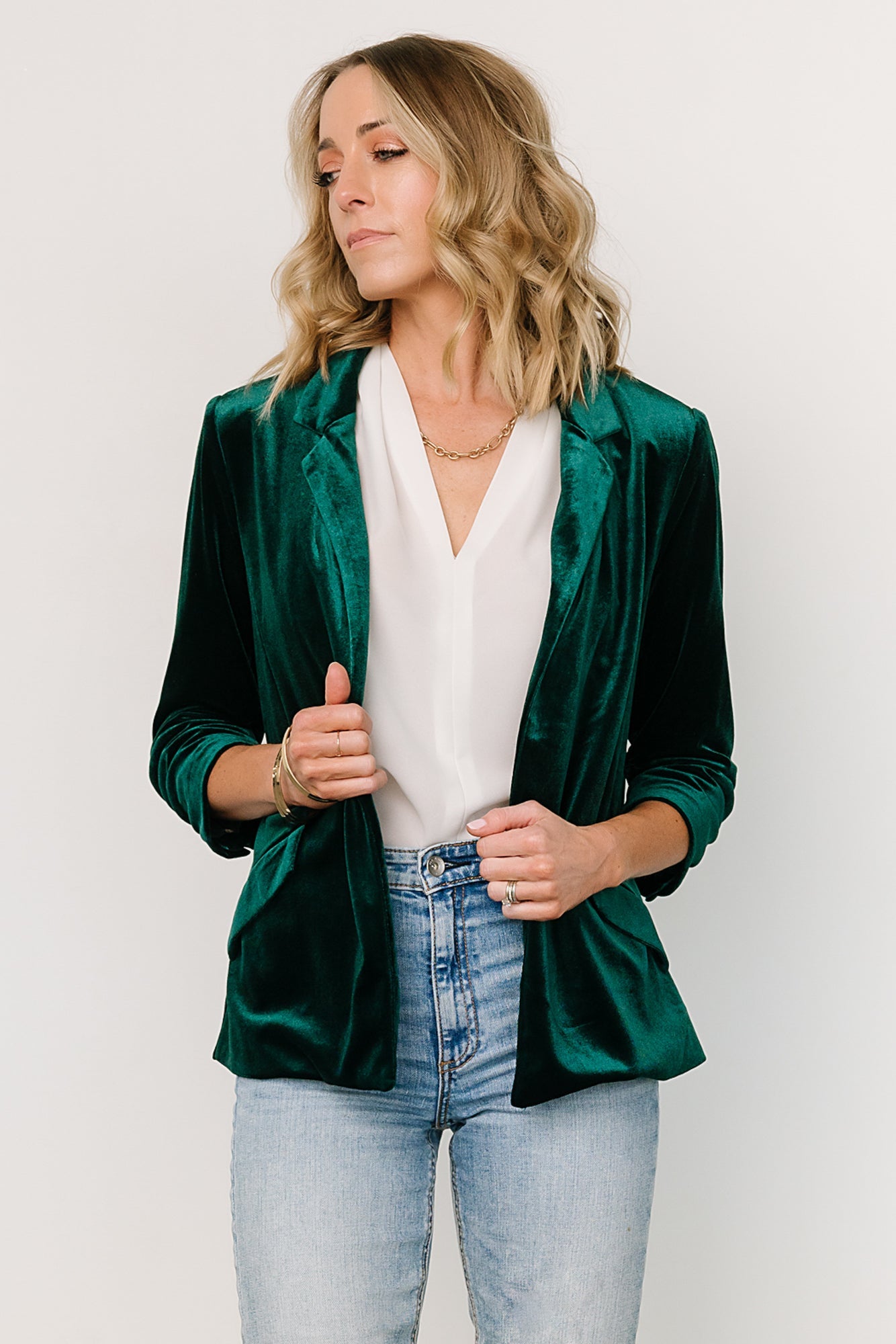 Brinton Velvet Blazer | Dark Green Outlet Lowest Pice