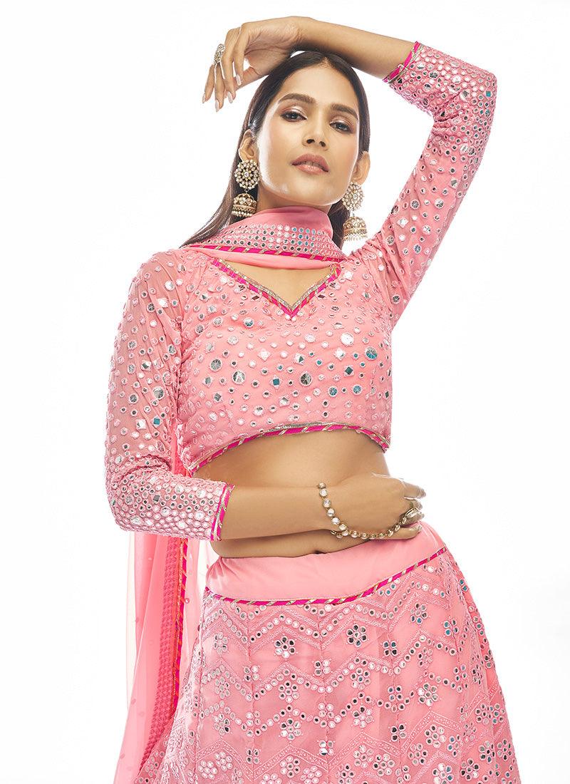 Baby Pink Color Designer Lehenga Choli Clearance Free Shipping