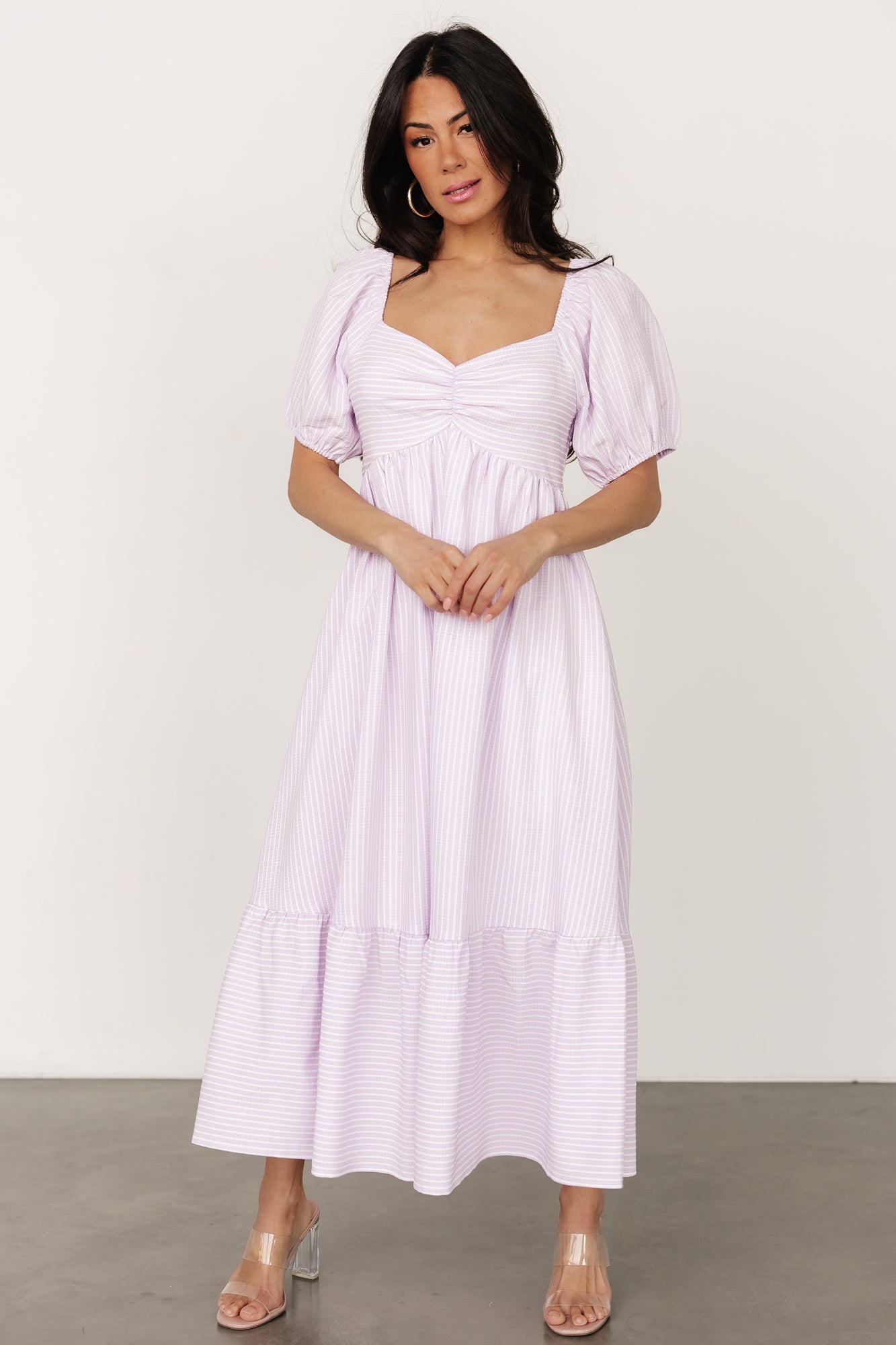 Poppy Midi Dress | Lavender + Off White Best Wholesale Sale Online