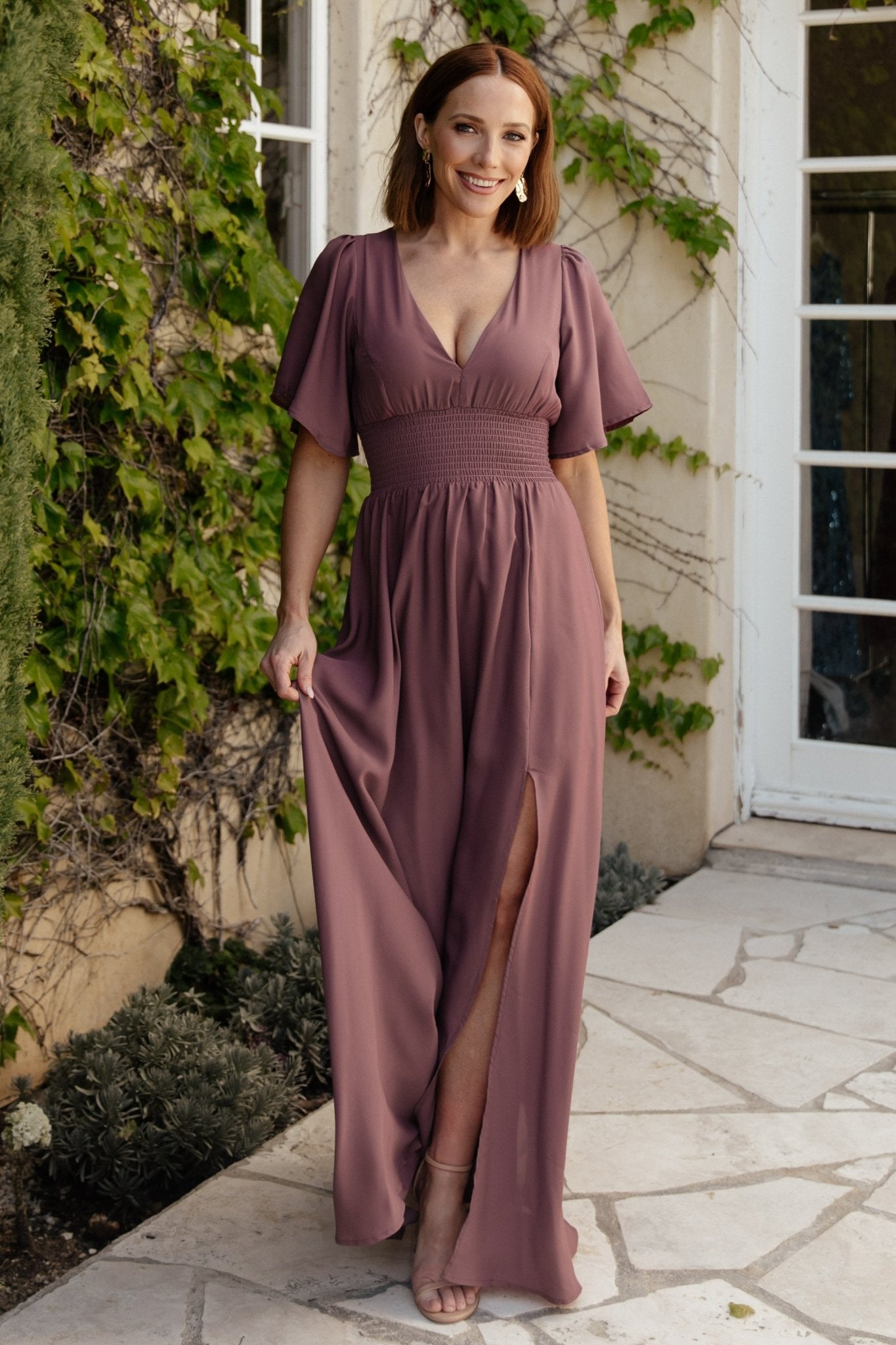 Verona Smocked Maxi Dress | Vintage Plum Sale View