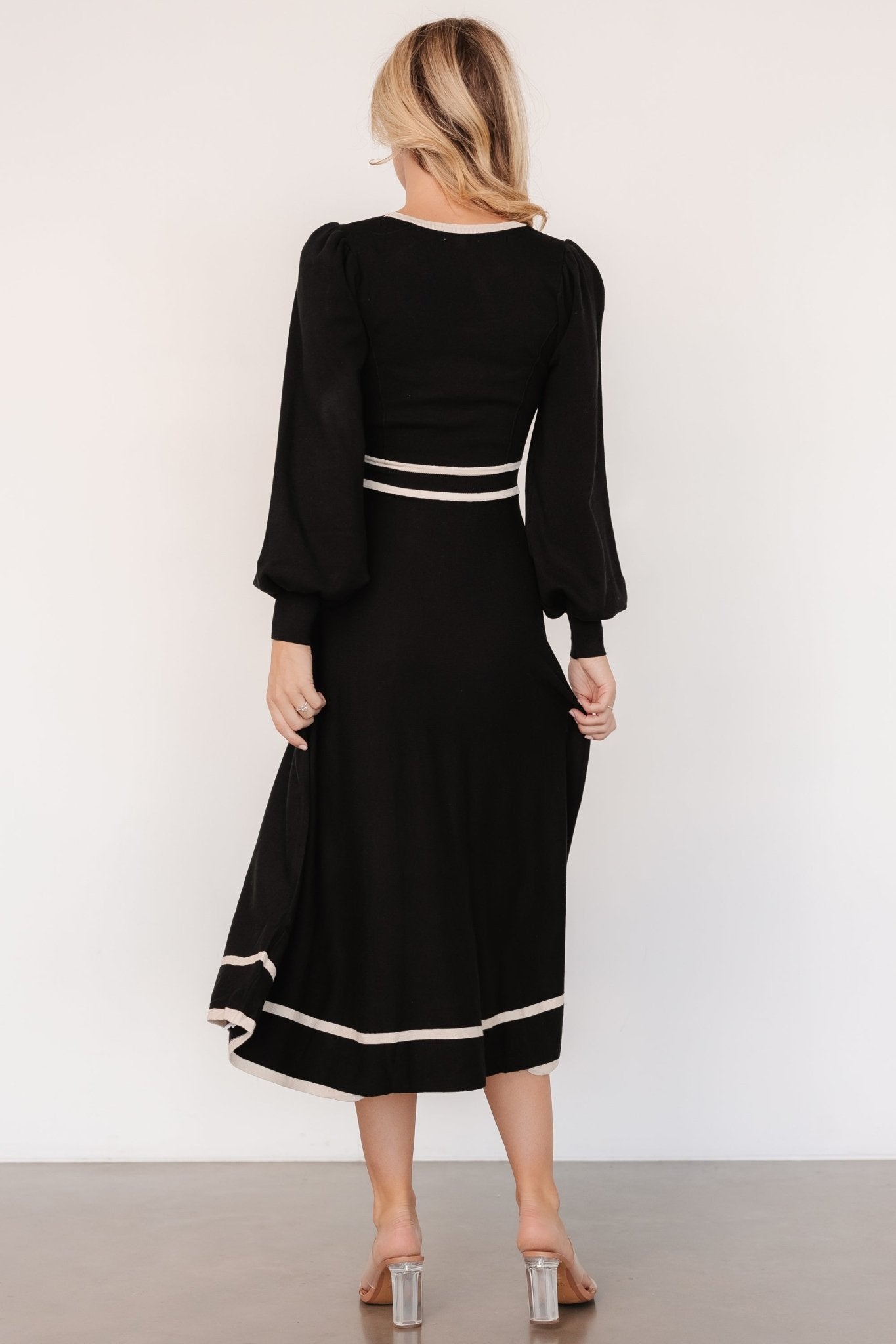 Winslet Knit Dress | Black + Cream Inexpensive