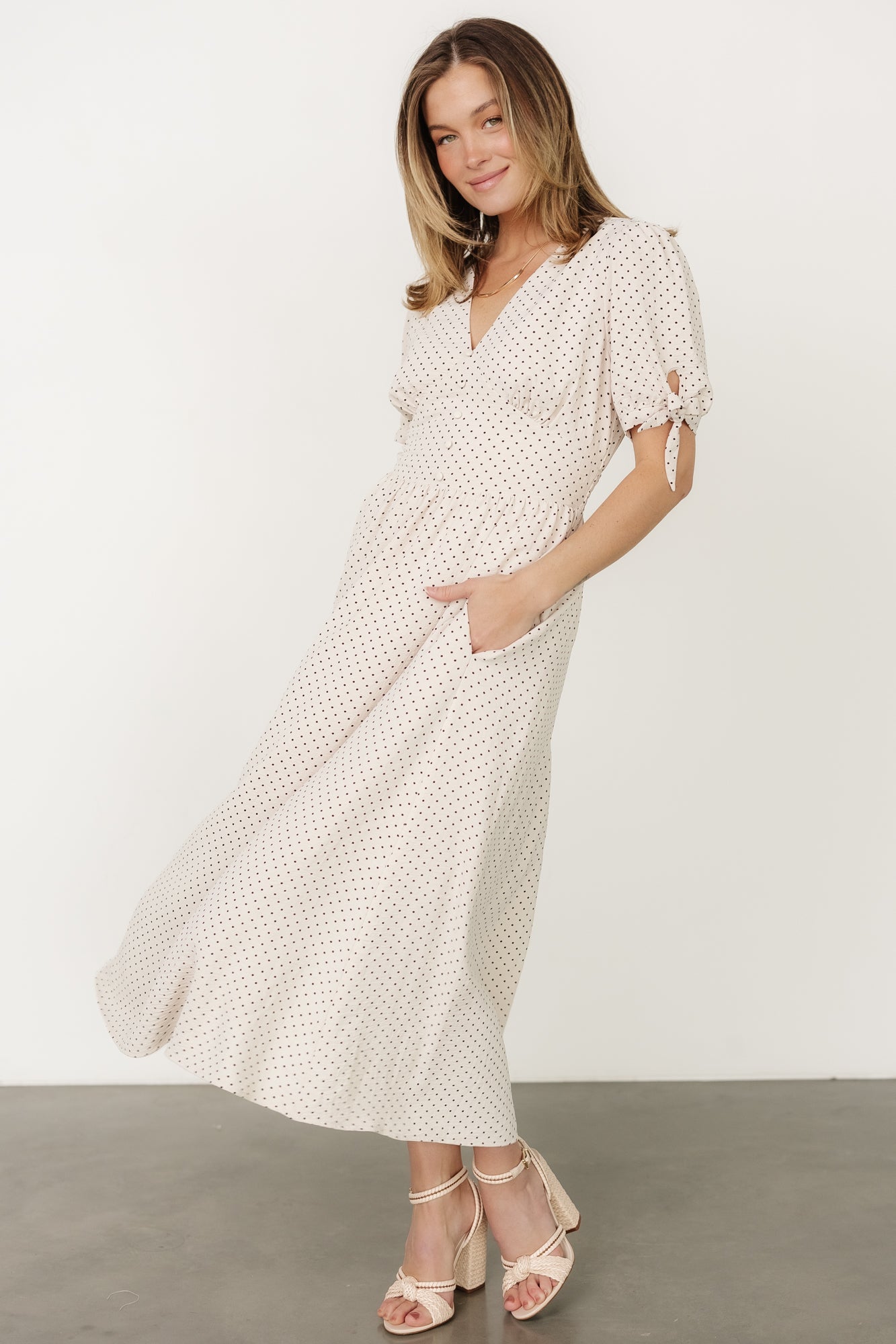 Millar Midi Dress | Natural + Black For Sale