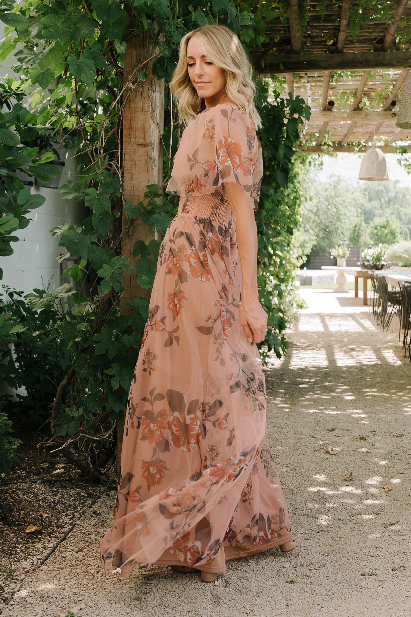 Cassandra Tulle Maxi Dress | Copper Floral Brand New Unisex Sale Online