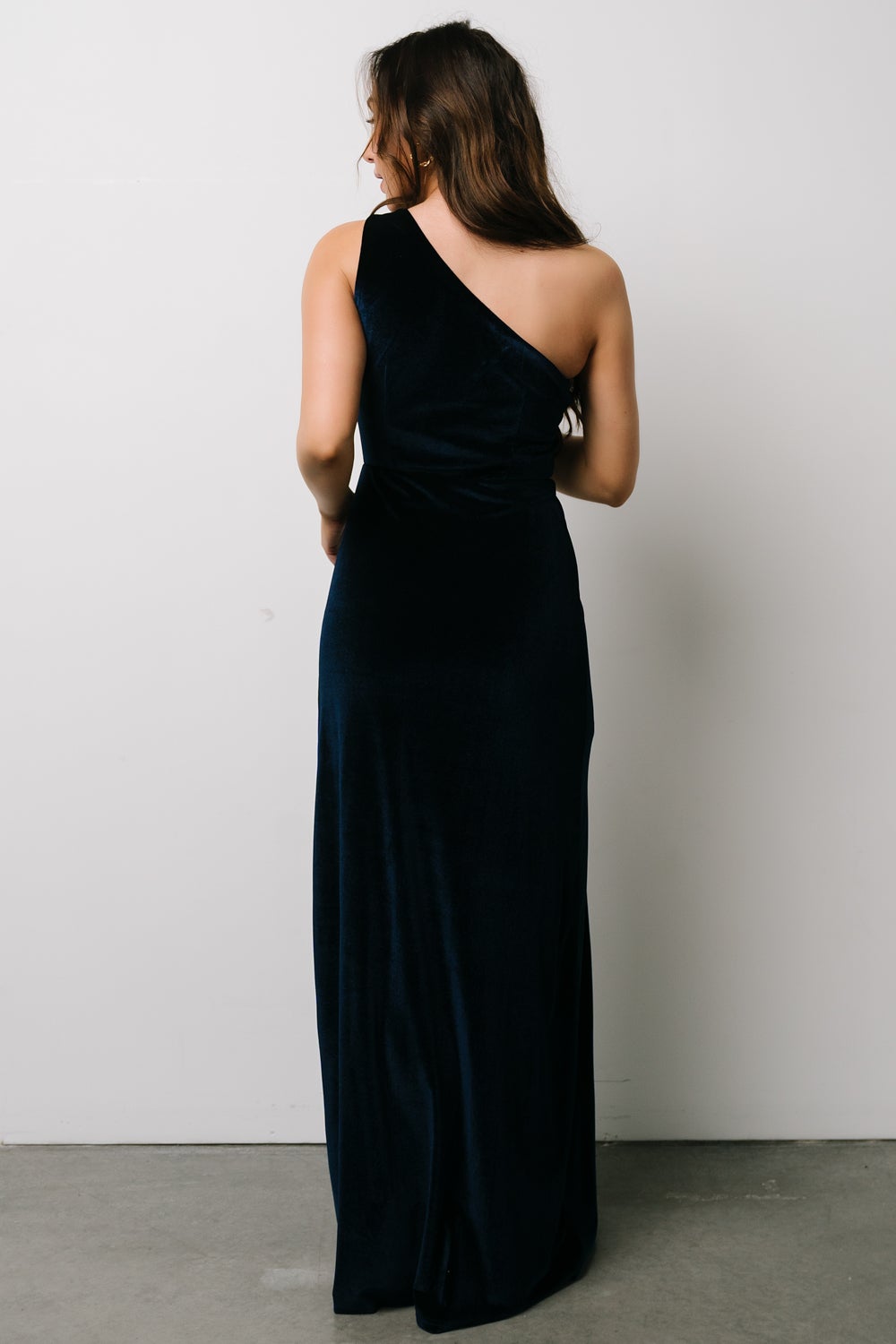 Tatiana Velvet One Shoulder Maxi Dress | Navy Purchase For Sale