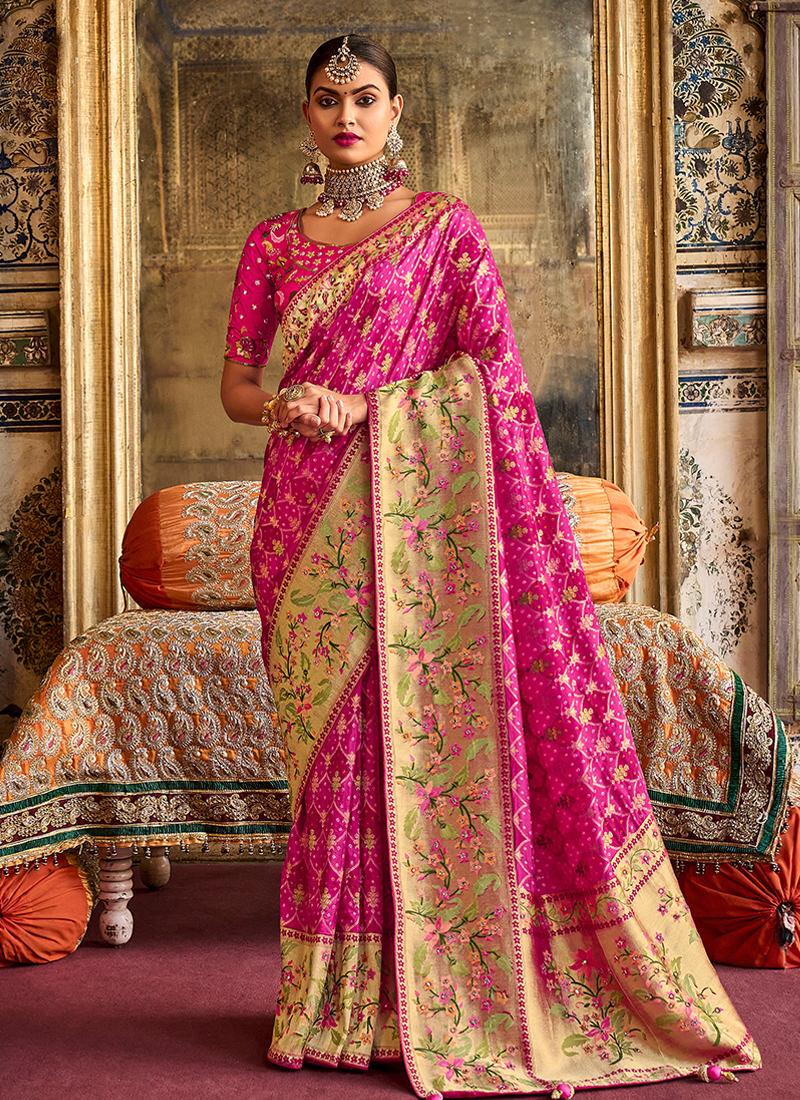 Heavy Silk Pink Silk Saree For Wedding Cheap Store