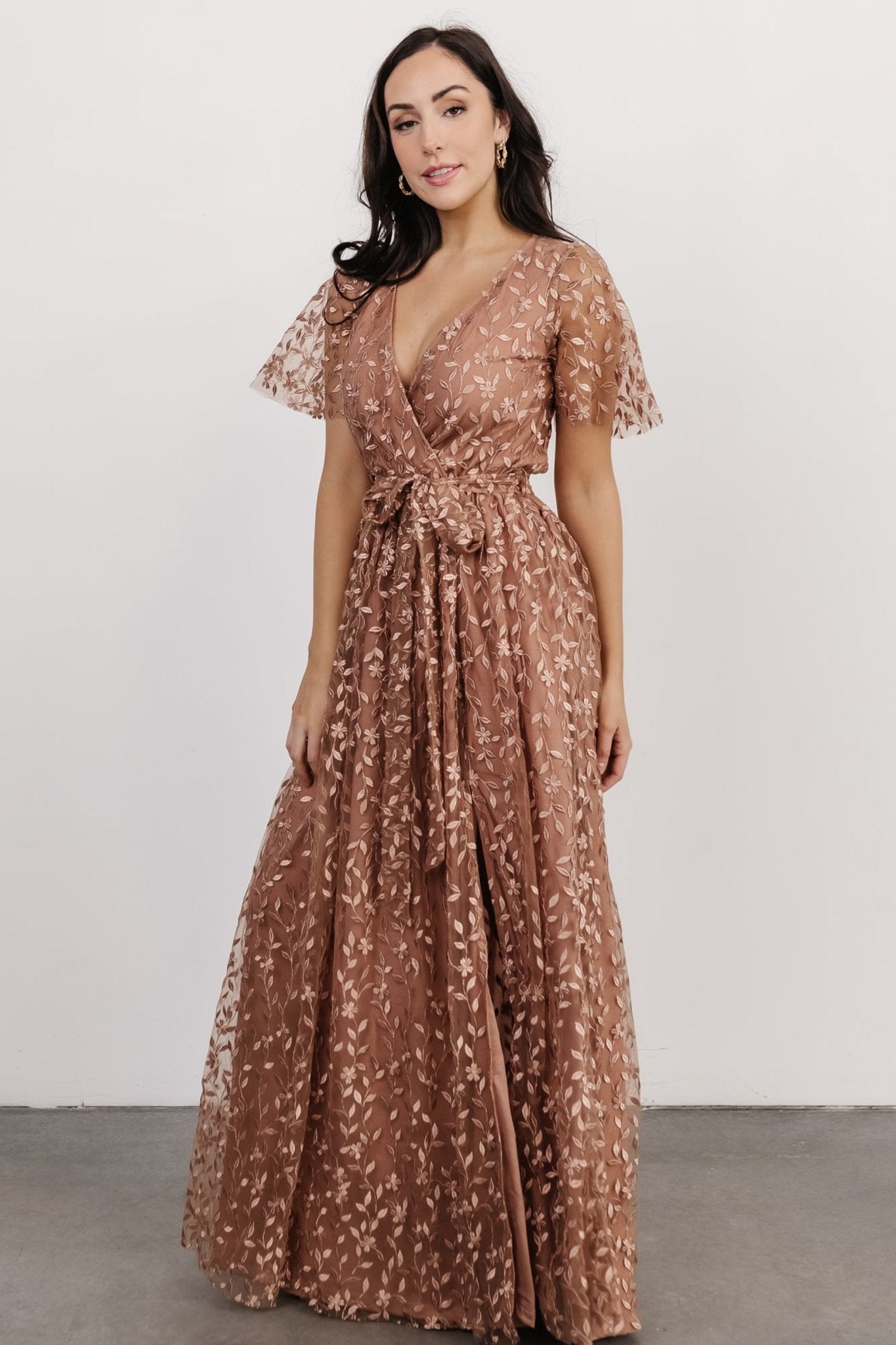 Marseille Embossed Maxi Dress | Nude Rose Outlet Deals