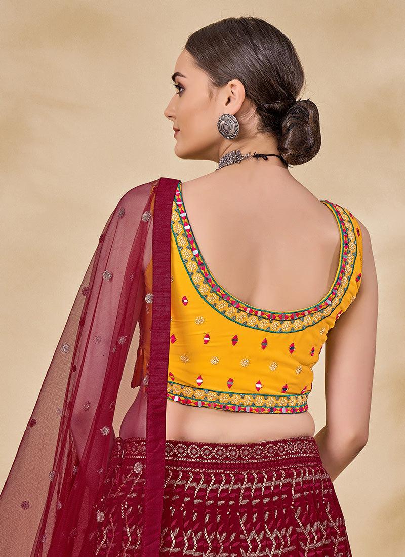 Sleeveless Maroon Readymade Chaniya Choli Best