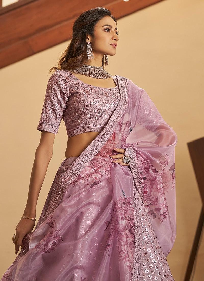 Blush Pink Color Art Silk Fabric Lehenga With Sequins Work Eastbay Cheap Online