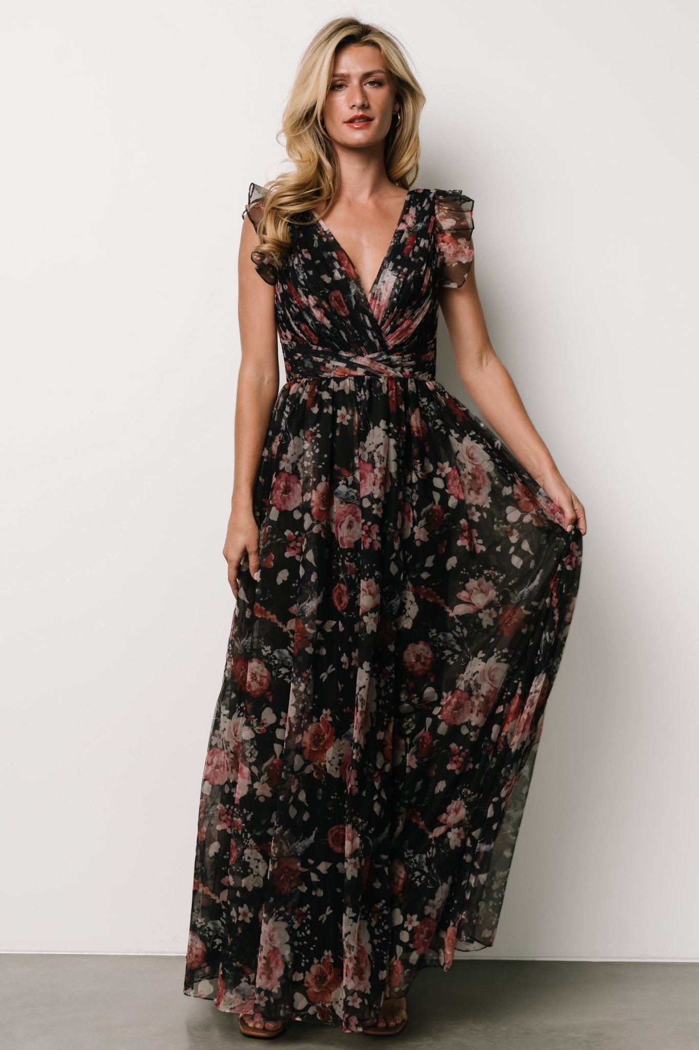 Dimitra Maxi Dress | Black Floral Brand New Unisex Sale Online