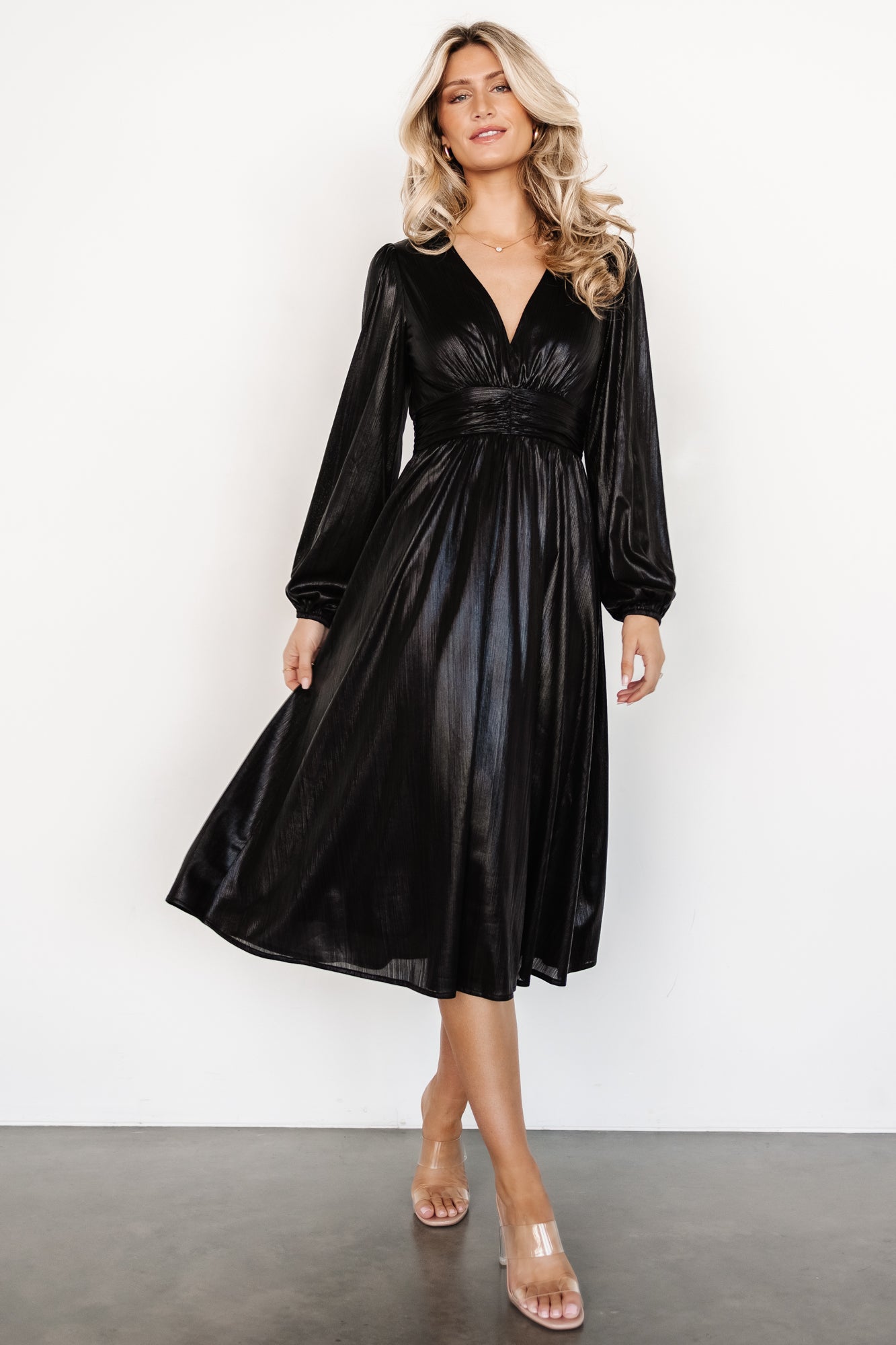 Aisha Shimmer Dress | Black Excellent Online