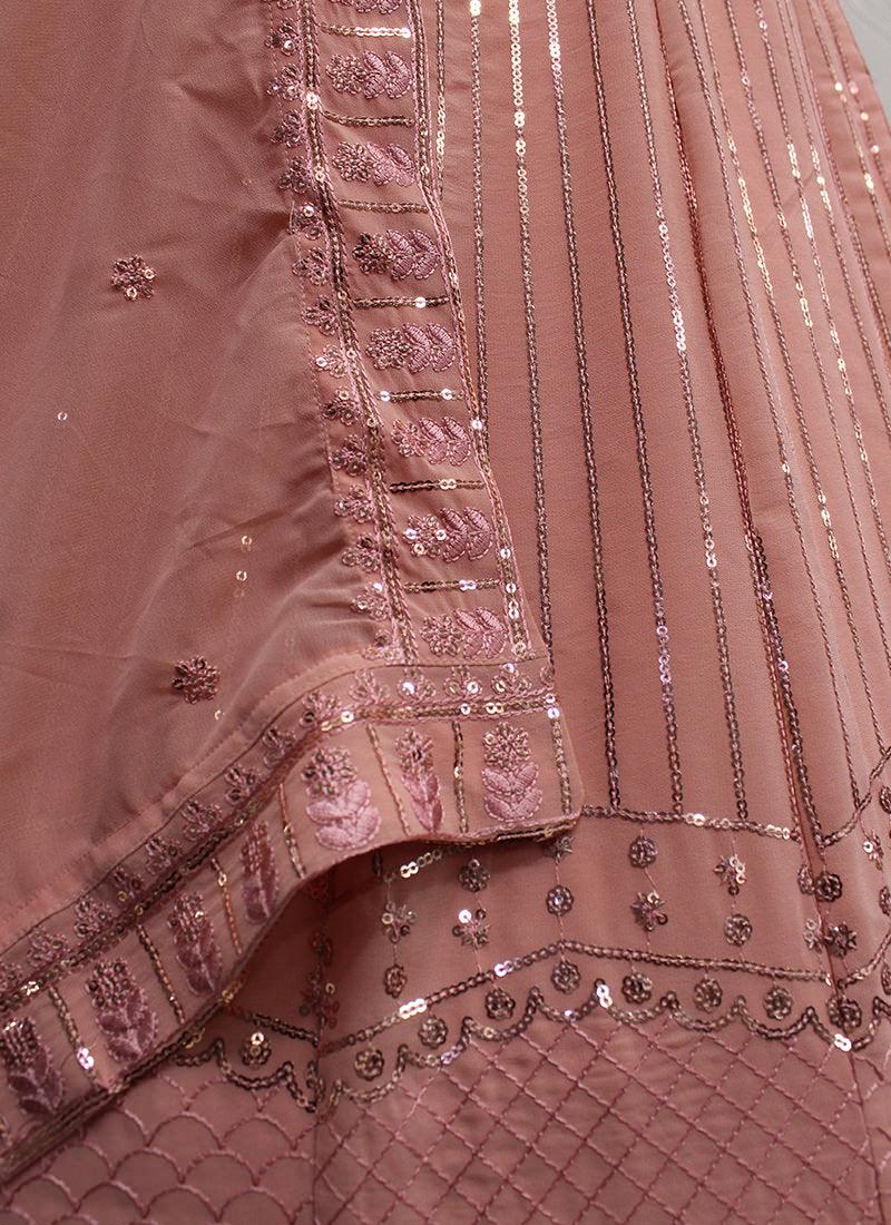 Heavy Sequins Blouse With Pink Lehenga Outlet New Styles