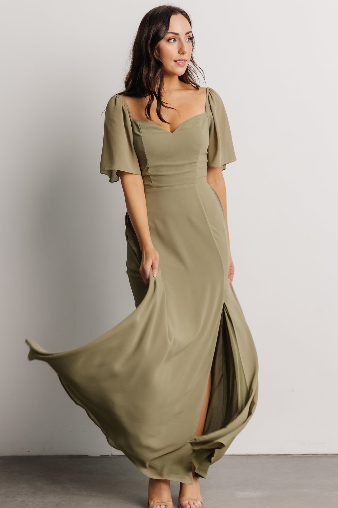 Sierra Sweetheart Maxi Dress | Dusty Olive Sale Supply