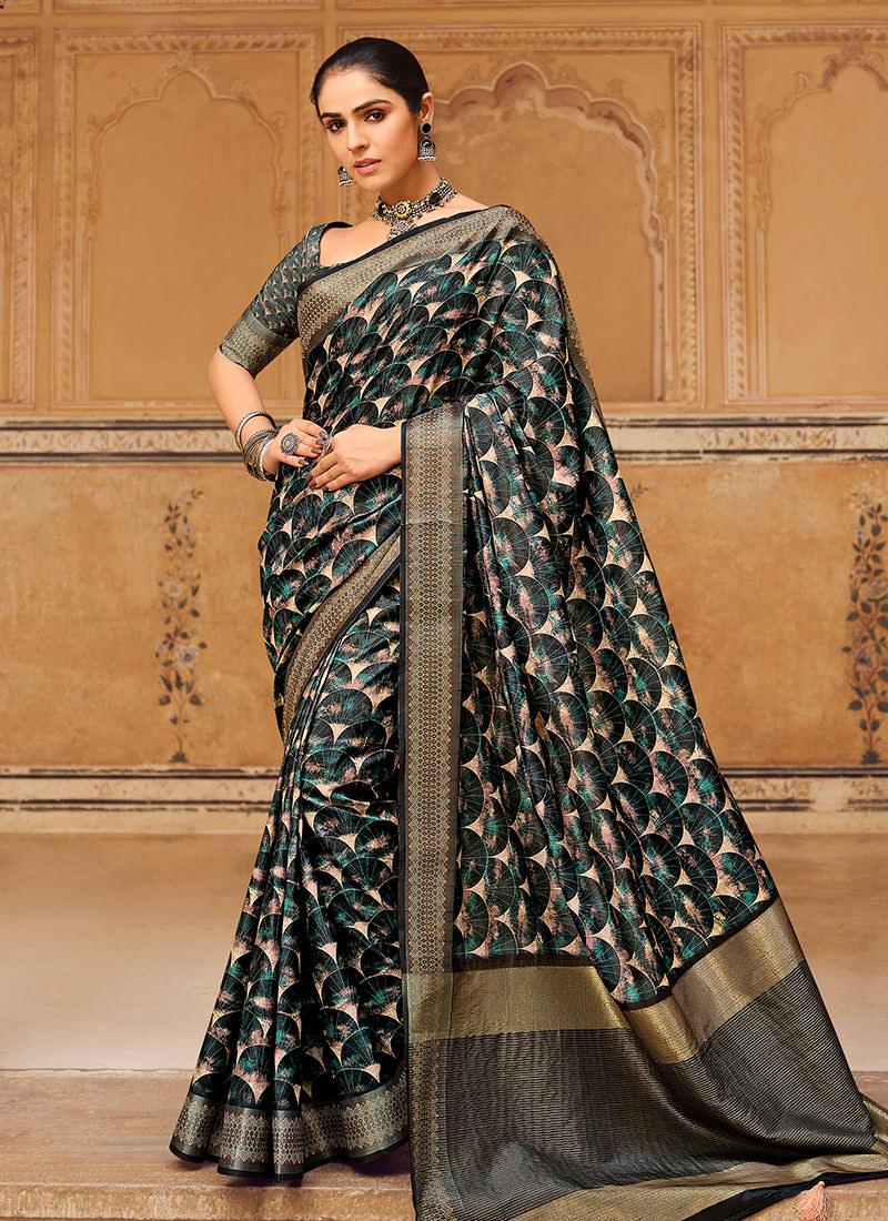 Digital Print Mermaid Pattern Silk Saree Discount Online Online