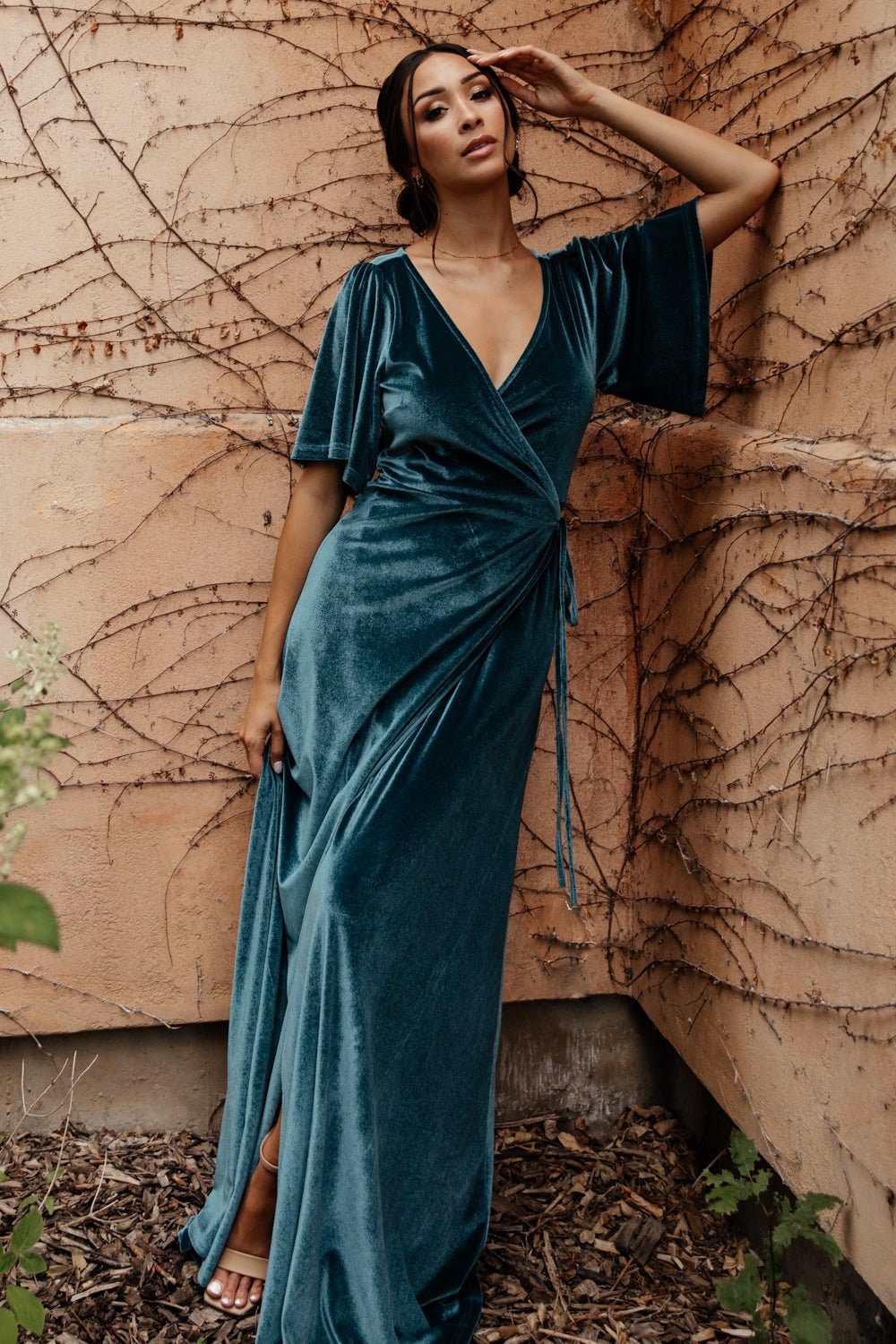 Meghan Velvet Wrap Maxi Dress | Persian Blue Buy Cheap Wiki