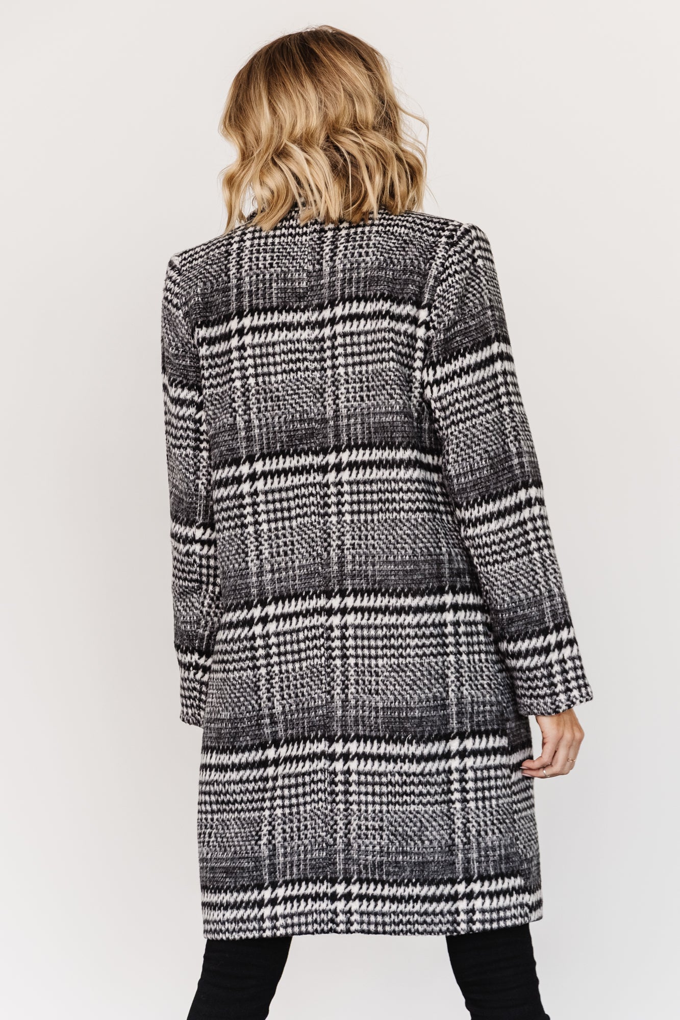 Townley Houndstooth Coat | Black + Off White Manchester