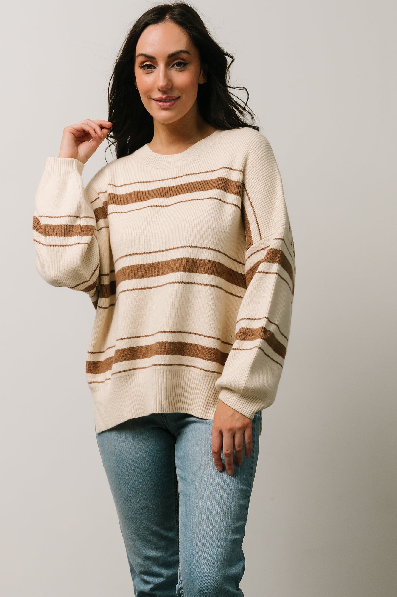 Charlie Striped Sweater | Taupe Factory Outlet Cheap Online