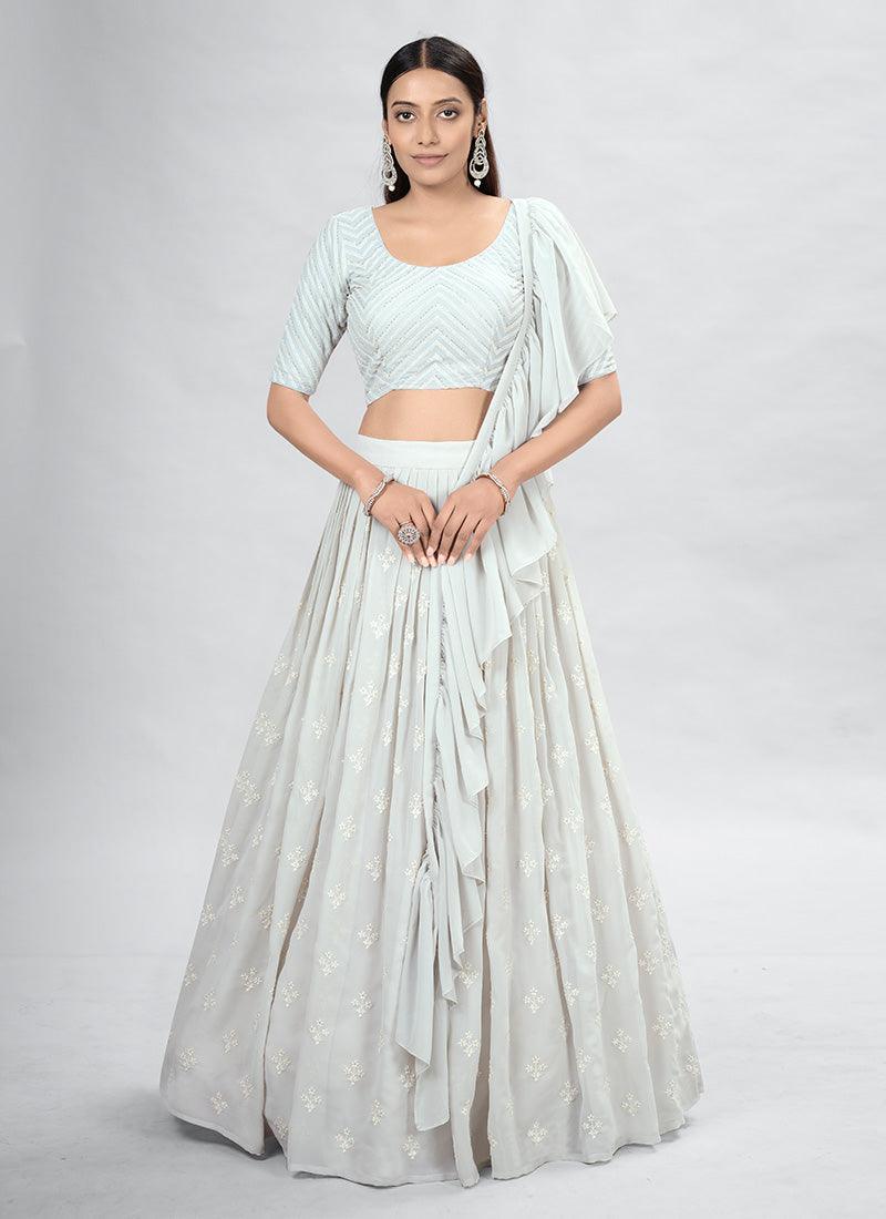 Off-White Chaniya Choli With Fancy Dupatta Sale Manchester