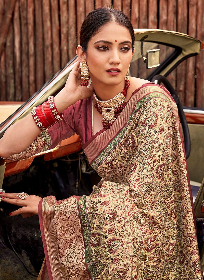 Red Color Digital Print Traditional Saree Outlet Exclusive