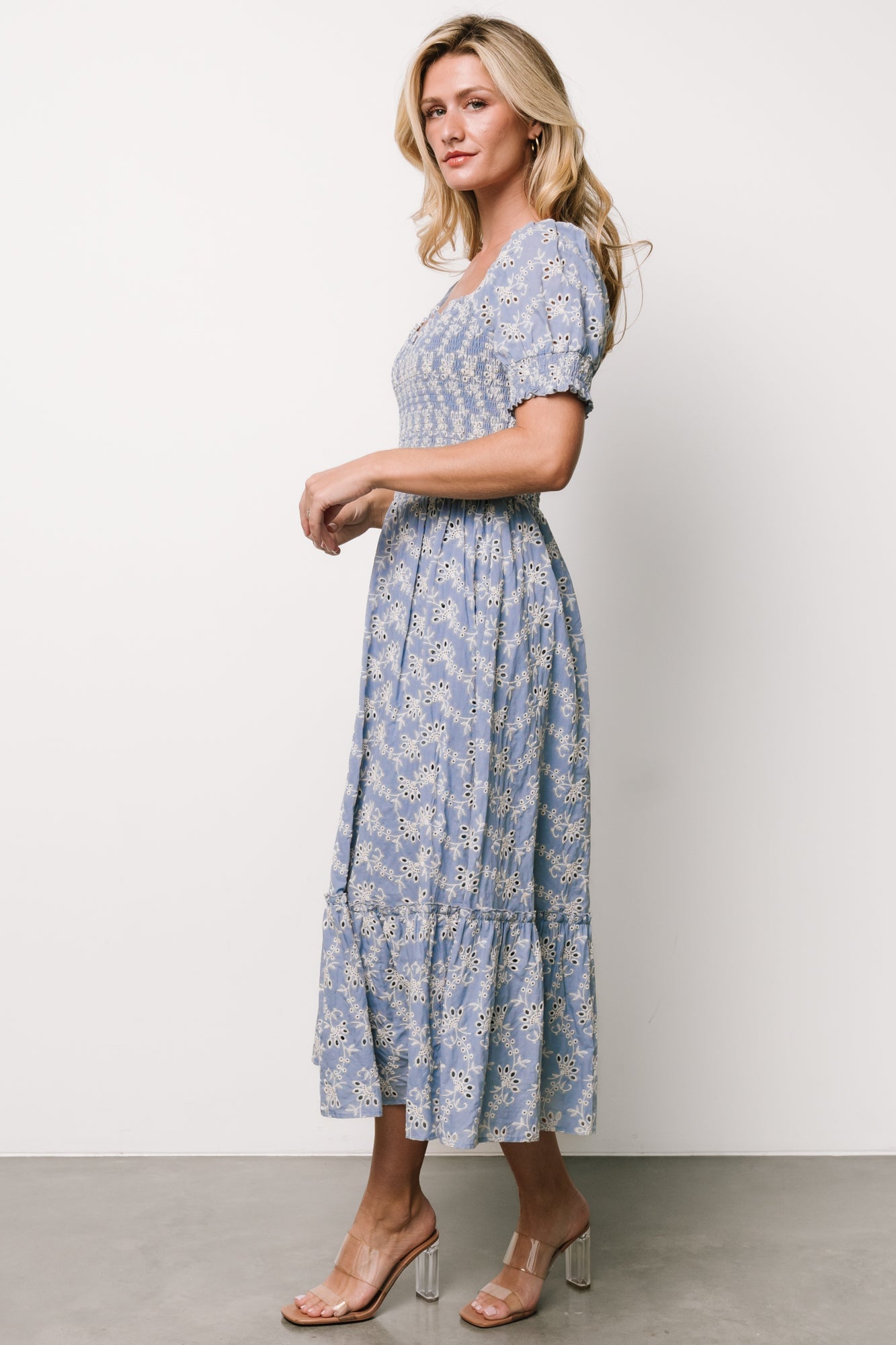 Piper Eyelet Midi Dress | Blue + Ivory Buy Cheap Brand New Unisex