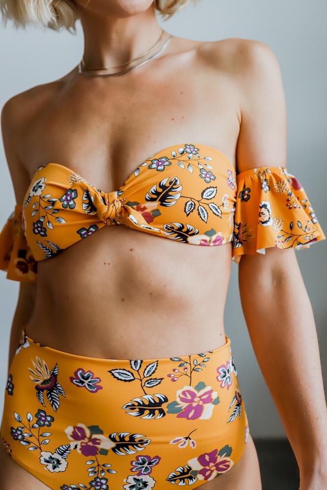 Miami Bikini Top | Yellow Floral Cheap Visit