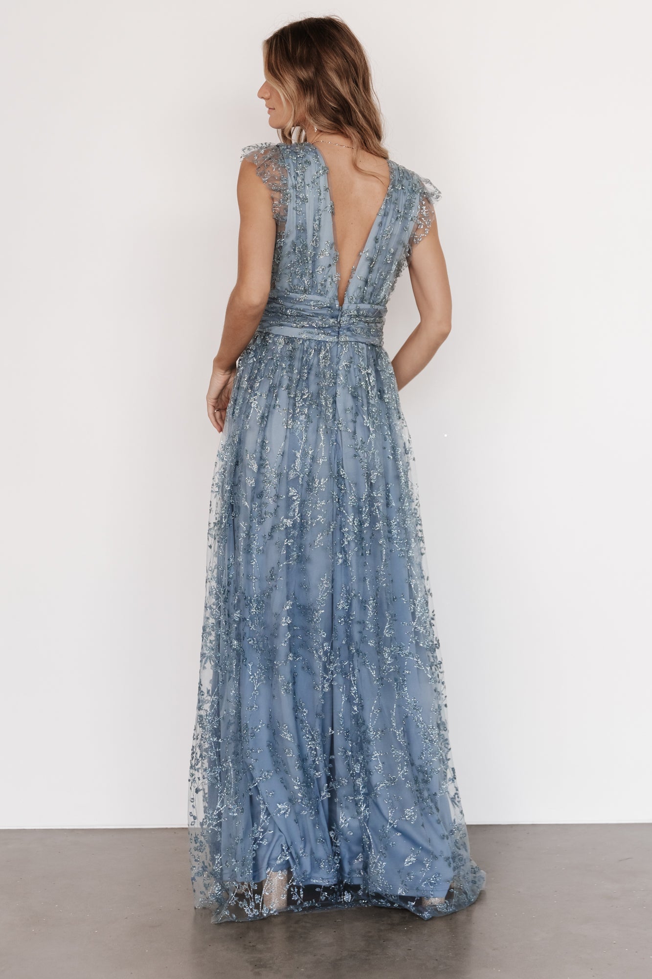 Arlene Shimmer Gown | Winter Blue Sale 100% Authentic