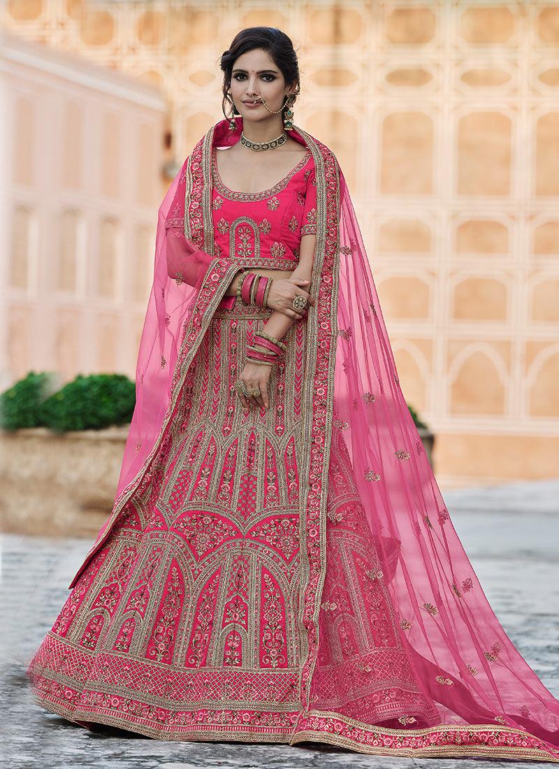 Eye Captivating Look Dori And Stone Work Pink Color Lehenga Buy Cheap Find Great