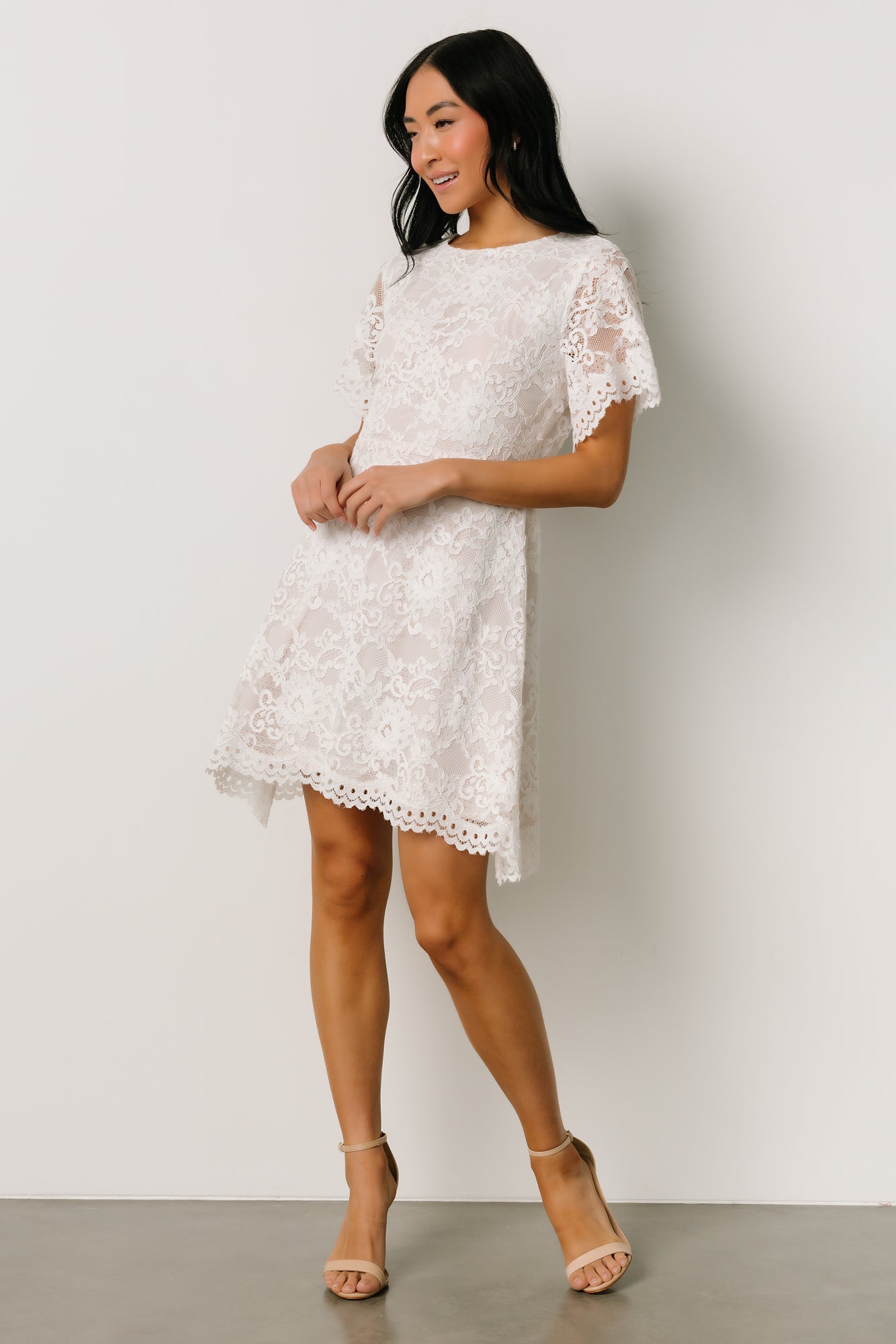 Aasha Lace Short Dress | Off White Cheap Official