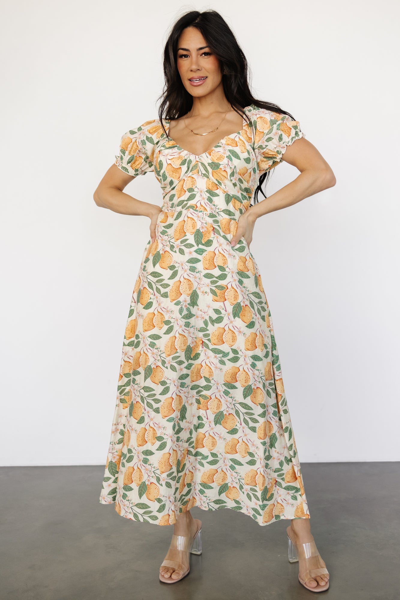 Amalfi Midi Dress | Lemon Print Discount View