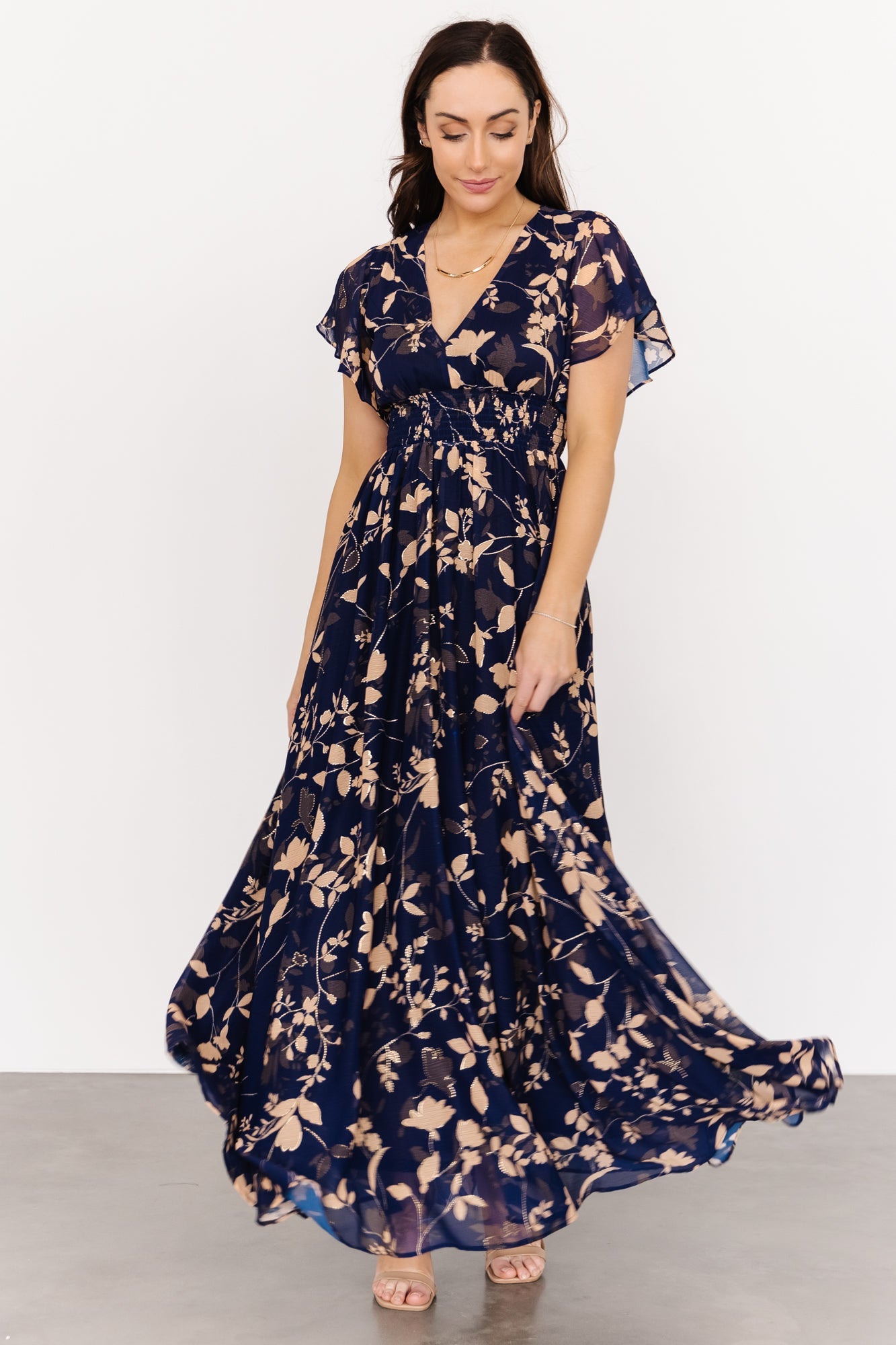 Lynlee Metallic Maxi Dress | Navy Cheap Usa Stockist