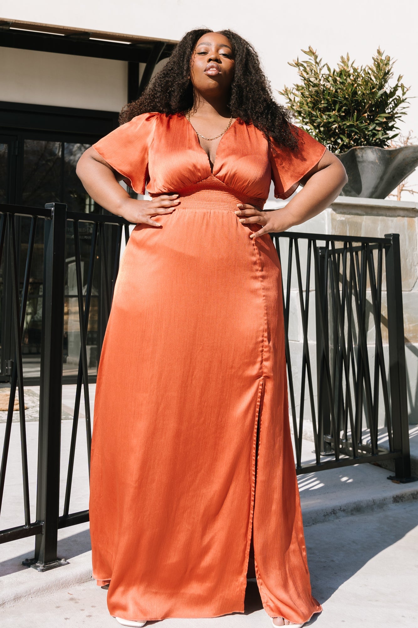 Prague Satin Maxi Dress | Rust With Paypal Sale Online