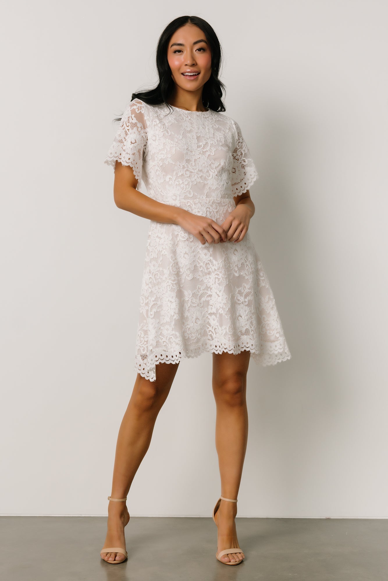 Aasha Lace Short Dress | Off White Cheap Official