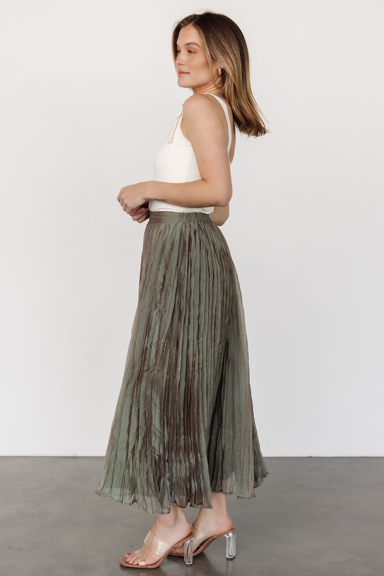 Cyra Midi Skirt | Sage Under 70 Dollars