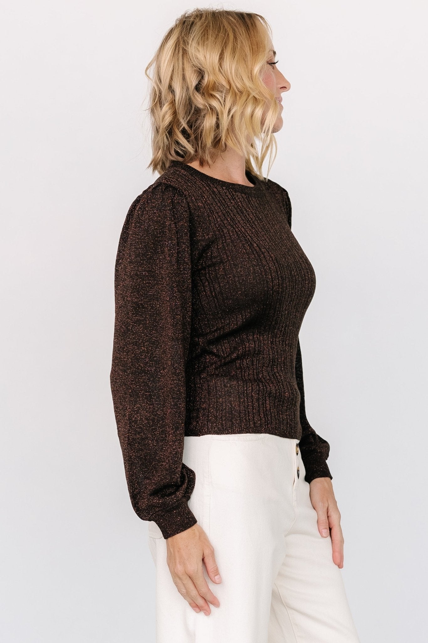 Padma Shimmer Sweater Top | Chocolate Buy Cheap Browse