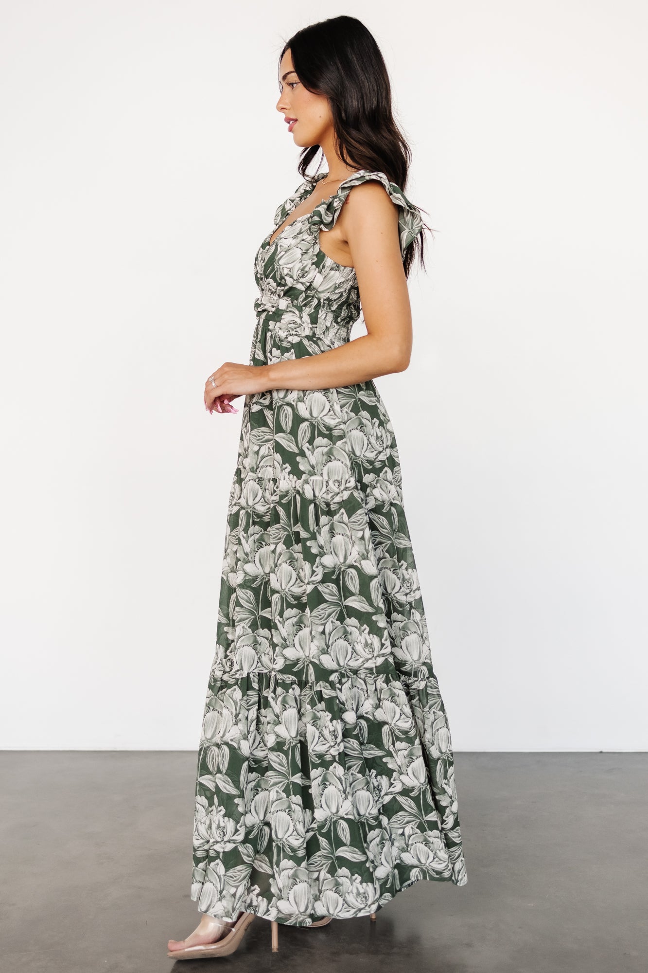 Martina Maxi Dress | Green + White Pay With Visa