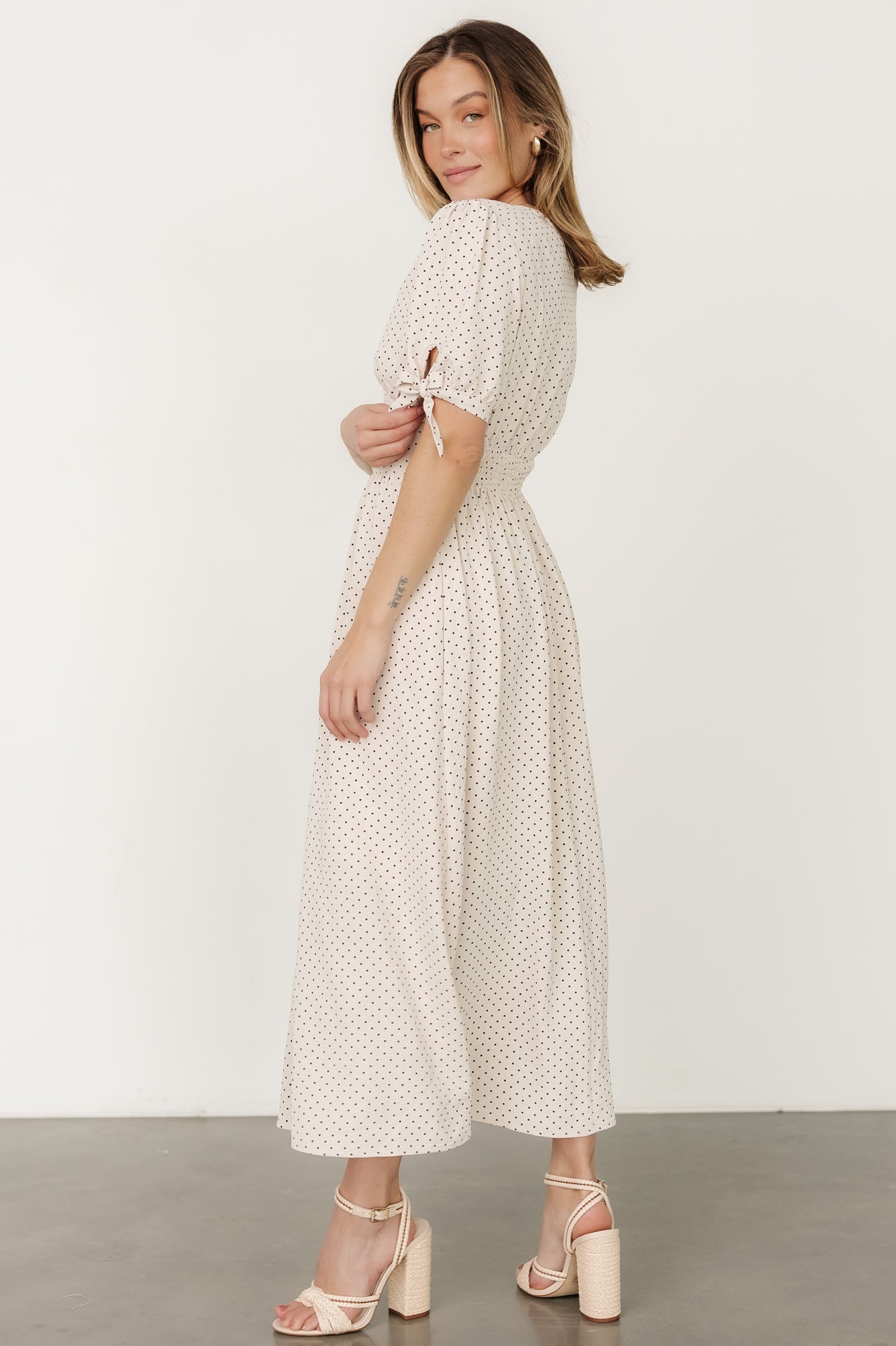 Millar Midi Dress | Natural + Black For Sale