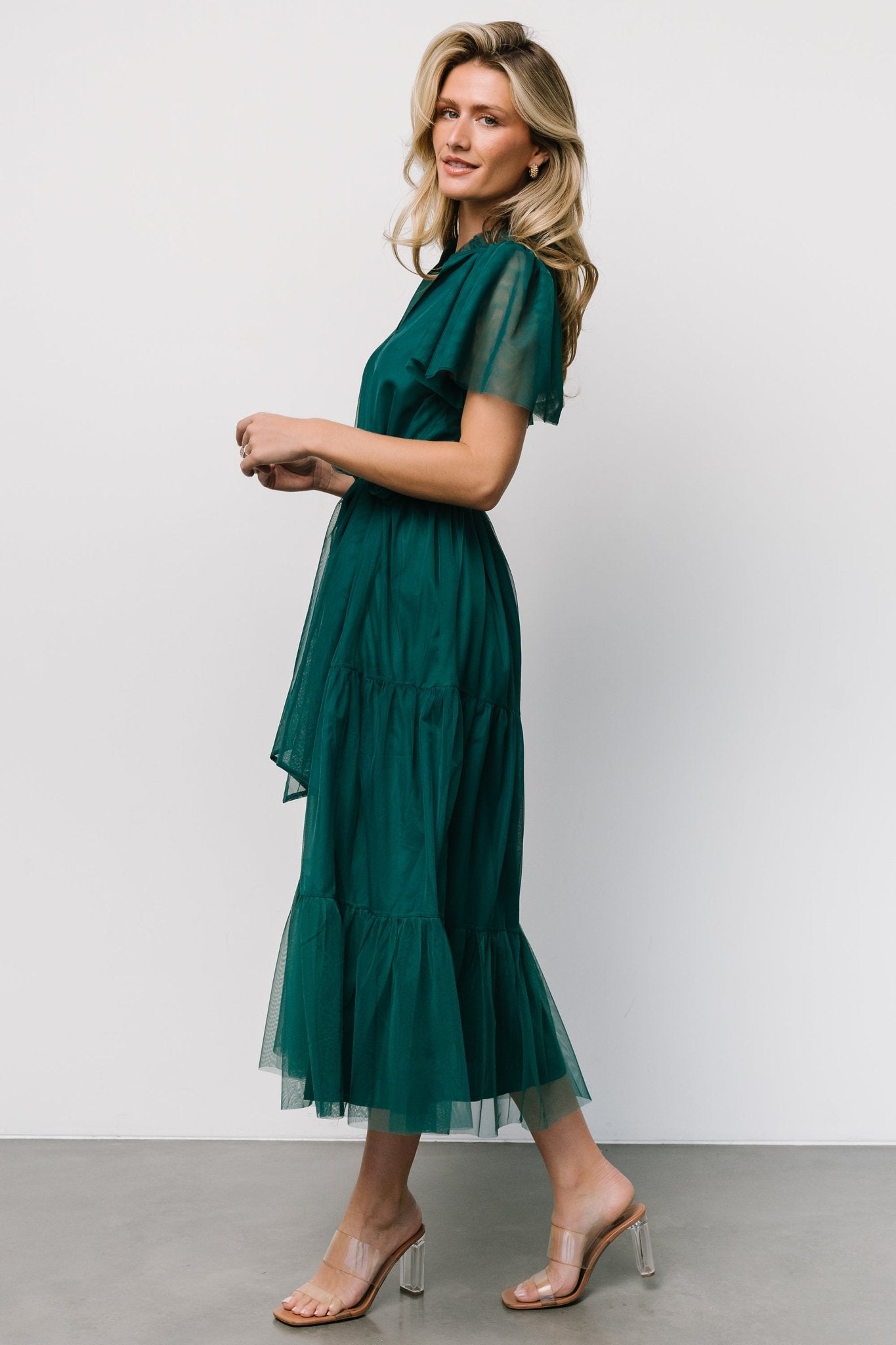 Medina Tulle Midi Dress | Emerald Collections Cheap Pice