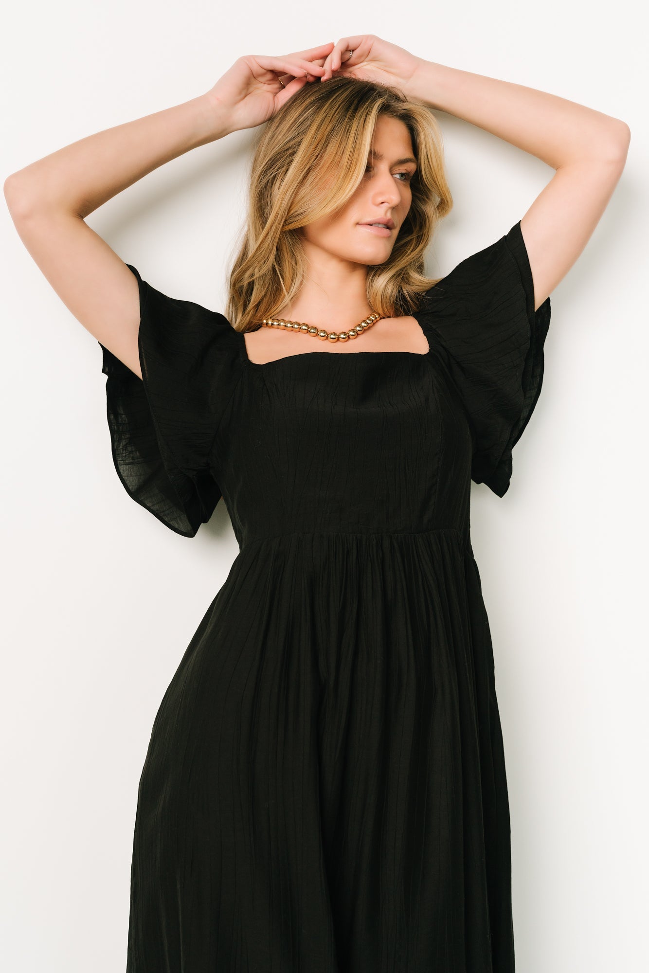 Buttercup Midi Dress | Black Free Shipping Cost