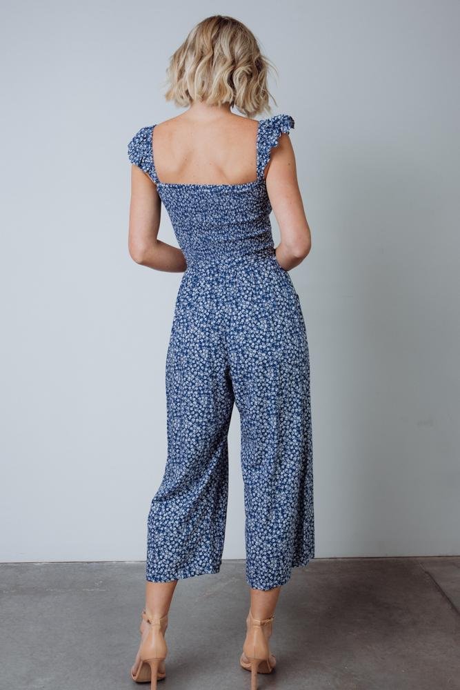 Hadley Smocked Jumpsuit | Navy Free Shipping Big Sale