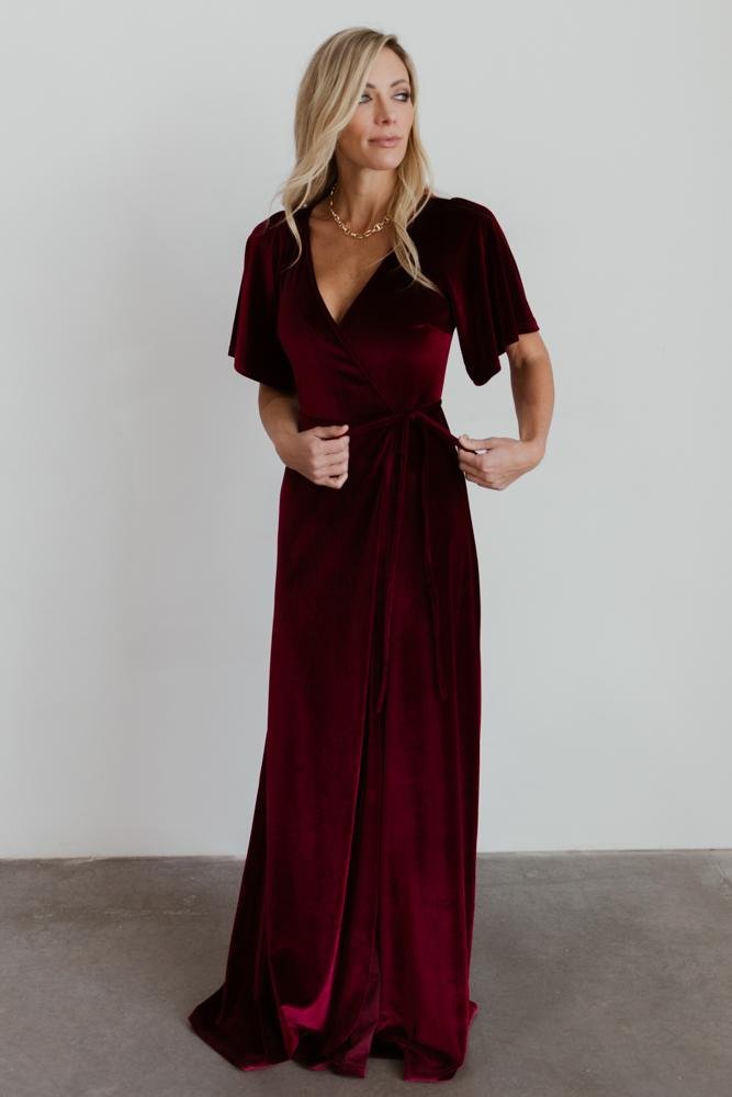 Meghan Velvet Wrap Maxi Dress | Mulberry Sale Affordable