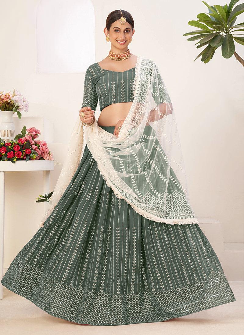 Art Silk Sage Green Lehenga Choli Outlet Footlocker Finishline