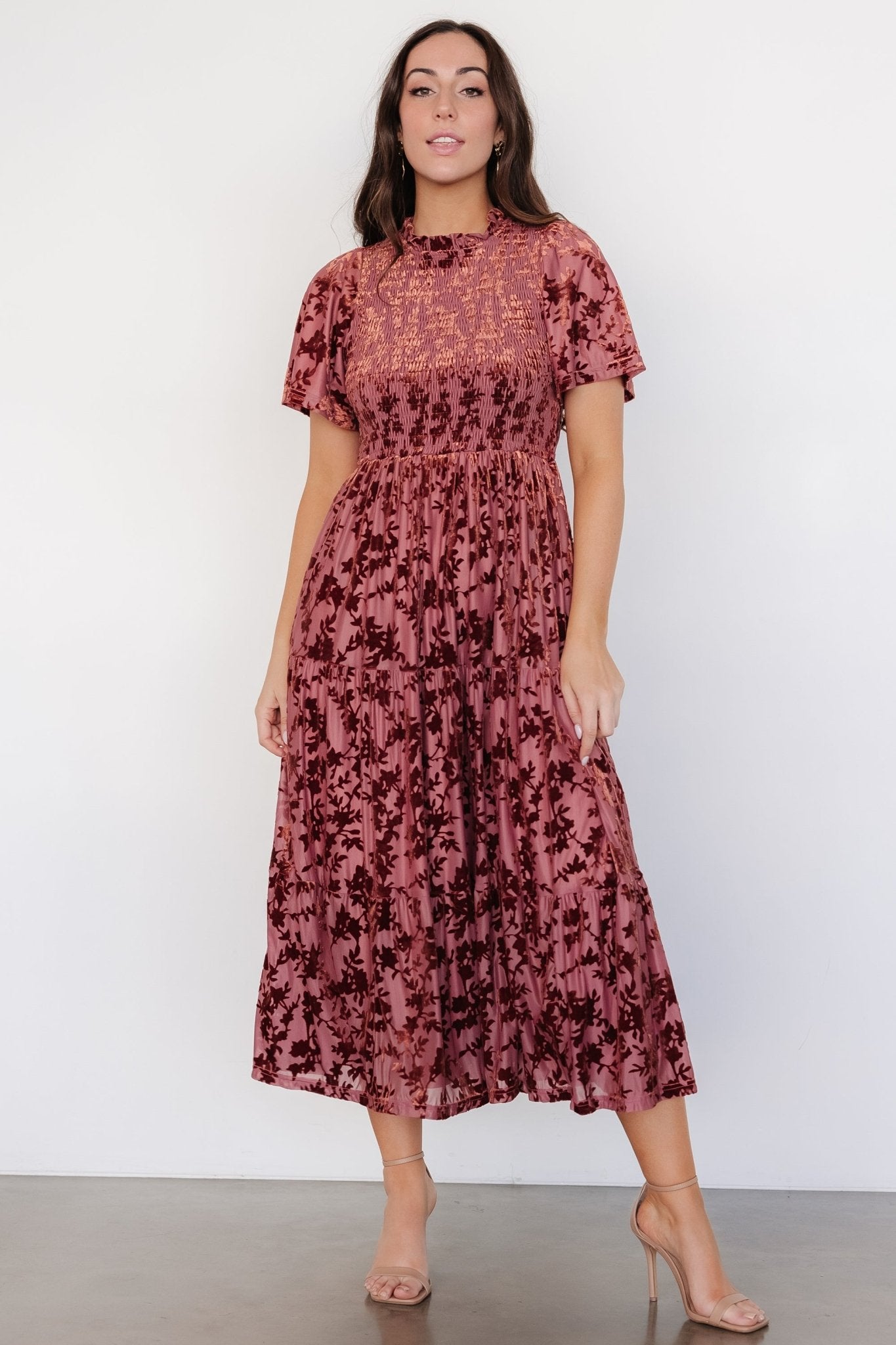 Callen Smocked Velvet Dress | Dusty Clove Sale Exclusive