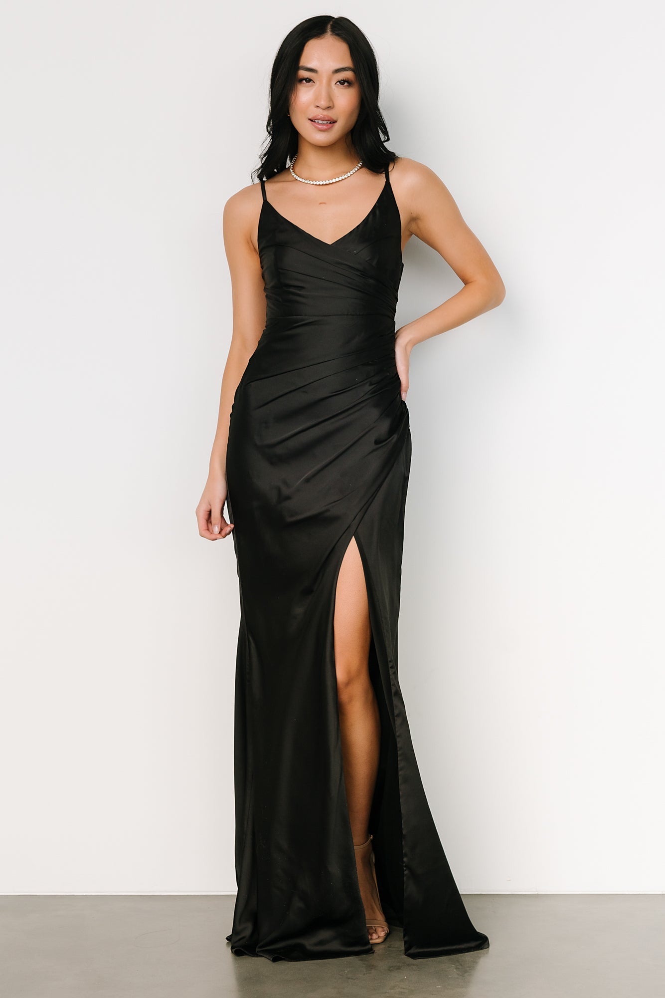 Monet Satin Gown | Black Quality Free Shipping