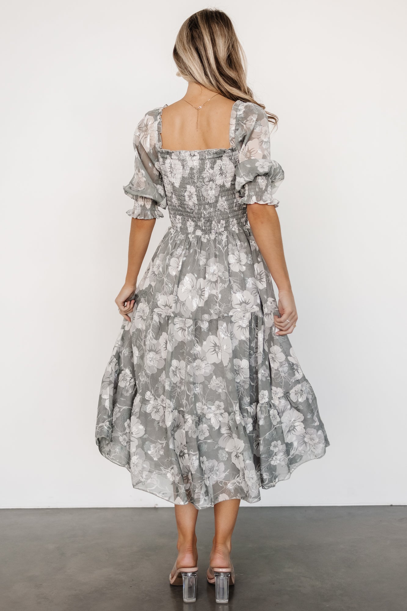 Fabian Jacquard Midi Dress | Dusty Sage Choice Cheap Pice