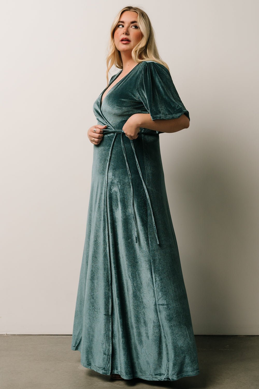 Meghan Velvet Wrap Maxi Dress | Persian Blue Buy Cheap Wiki